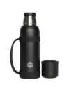 Termo Acero Inox 1.0 litros - NEGRO - con manija silicona NEGRA