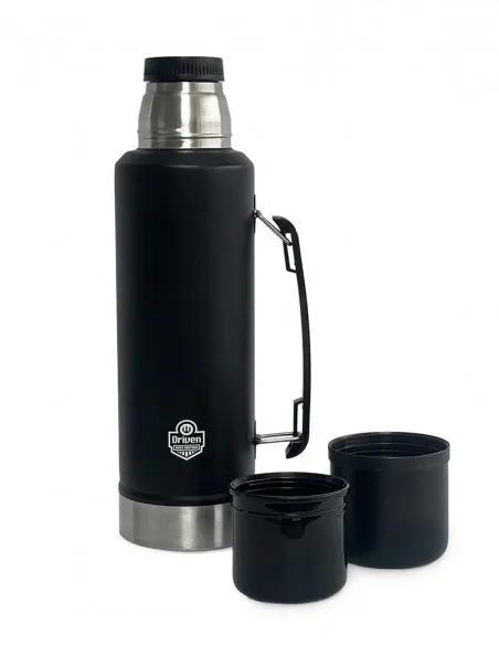Termo Acero Inox 1.3 litros - con Manija - NEGRO