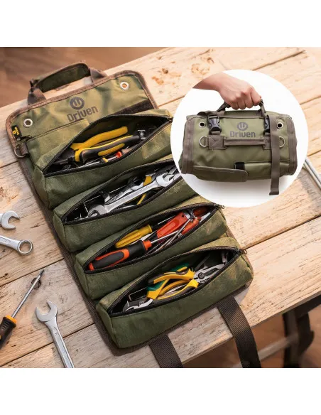 Bolso de herramientas en tela Oxford 600D con manijas reforzadas 50x33 VERDE