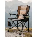 Silla Plegable "TONA" - c/ portavaso y bolsillo - Gris/Negro