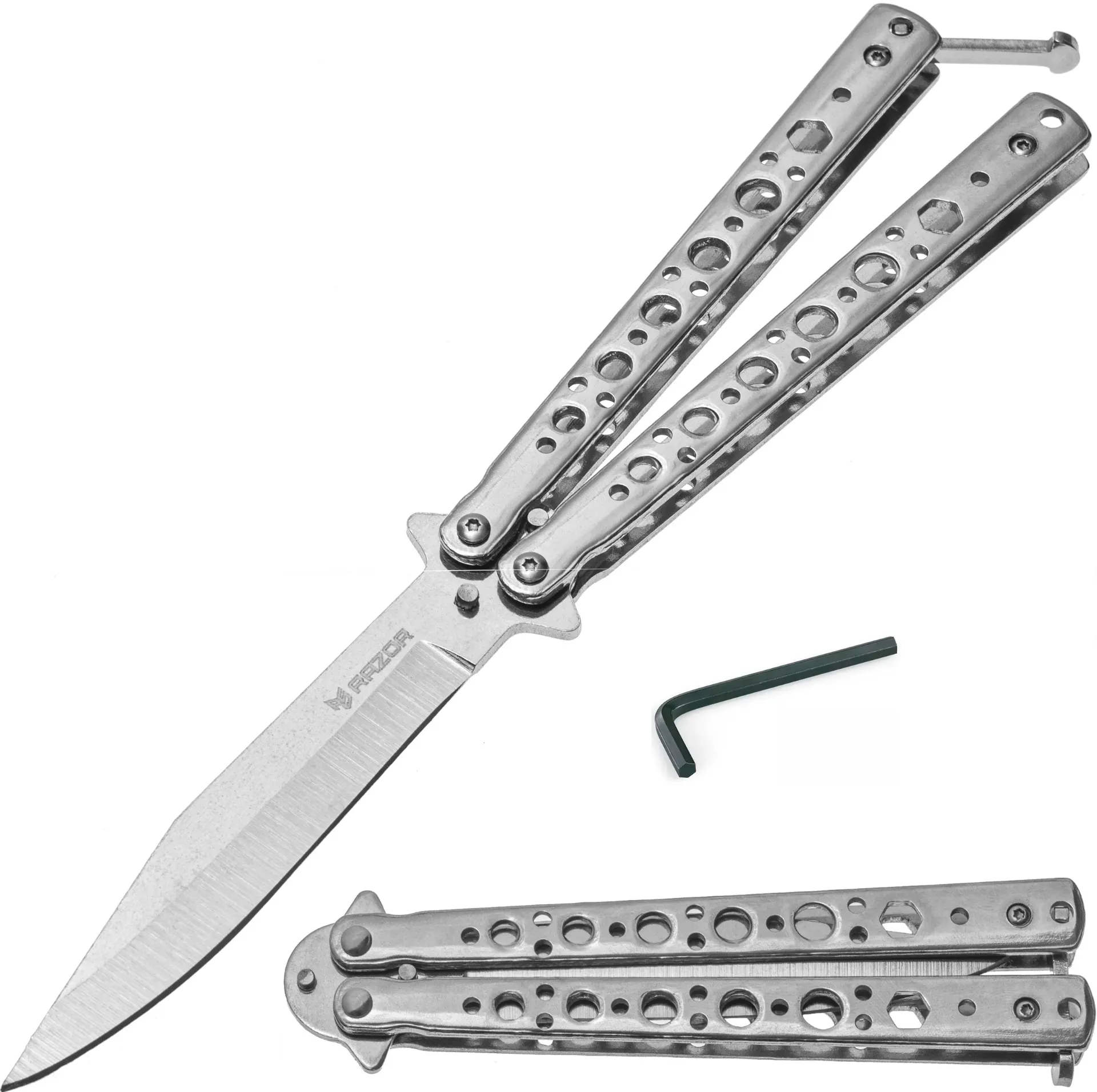 NAVAJA MARIPOSA PLATEADA C/ DESTORNILLADOR