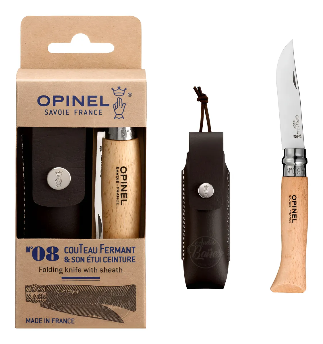 CORTAPLUMAS OPINEL N08 CON FUNDA BEECH
