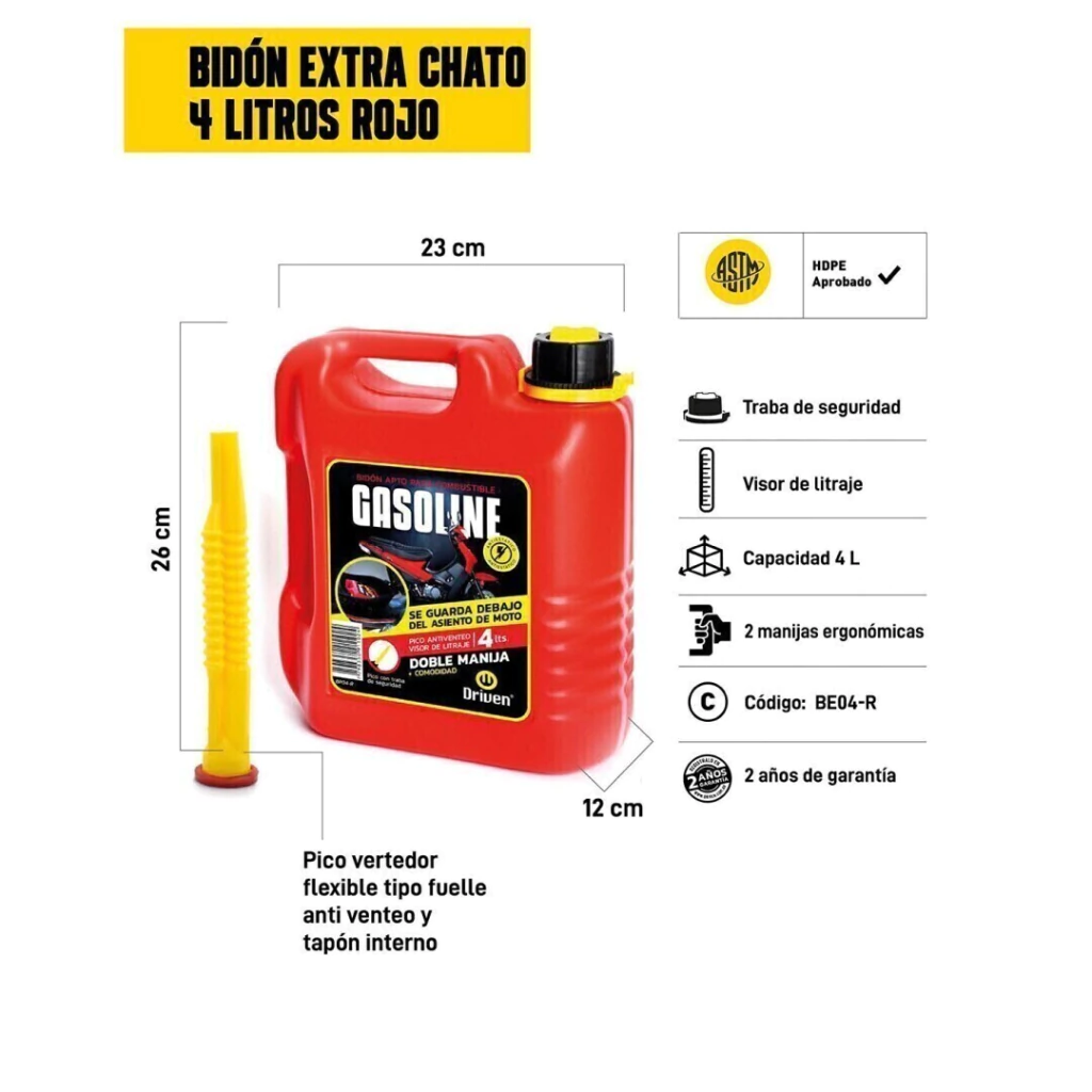BIDON 4LTS EXTRACHATO PRO-ROJO-DRIVEN
