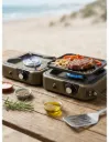 Cocina Doble FLAMATE - Gas Portatil - Plegable - c/ plancha BEIGE
