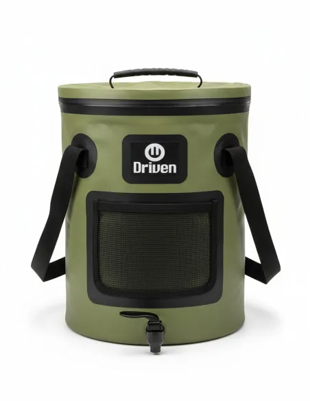 Balde plegable en lona PVC 500D, 27x34 cm – VERDE