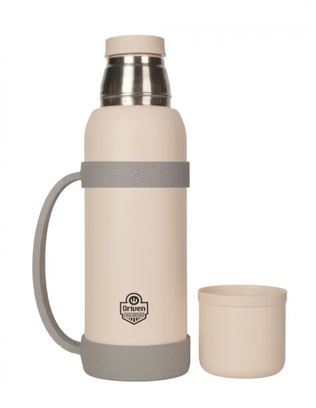 Termo Acero Inox 1.0 litros - ARENA - con manija silicona GRIS